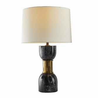 Dalton One Light Table Lamp in Black/Antique Brass/Off-White/Off-White (314|PTI15229)