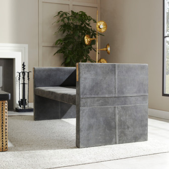 Donovan Settee in Slate Grey/Antique Brass (314|FTI01)