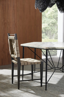 Lakewood Dining Chair in Stone/Stone/Ebony/Antique Brass (314|FRI19)