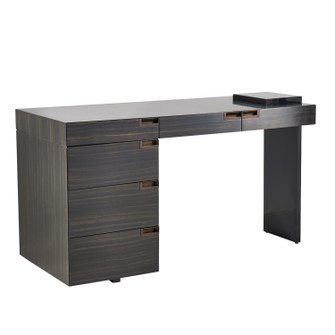 Carmichael Desk in Charcoal/Black Gloss Lacquer/Charcoal/Bronze (314|FKS05)