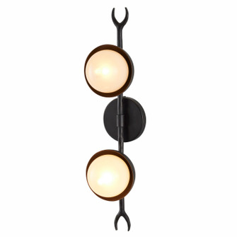 Churchill Two Light Wall Sconce in Blackened Iron/Frosted (314|DWI18)