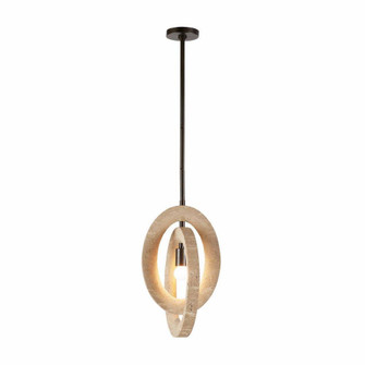 Collins One Light Pendant in Faux Travertine/English Bronze (314|DPC15)
