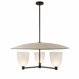 Eldridge Three Light Chandelier in Natural Iron/Frosted/Taupe (314|DMI12)