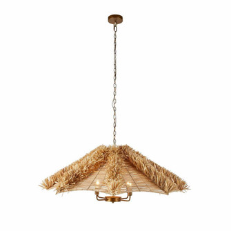 Cadance Four Light Chandelier in Natural/Natural/Antique Brass (314|DLS09)
