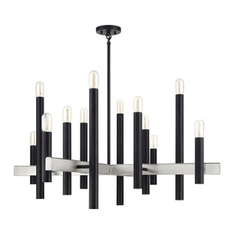 Helsinki 12 Light Chandelier in Black with Brushed Nickel (107|4999704)