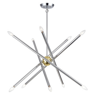 Soho Ten Light Chandelier in Polished Chrome with Polished Brass (107|4700652)