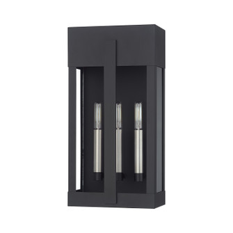 Berksford Two Light Outdoor Wall Lantern in Black with Brushed Nickel (107|2896304)