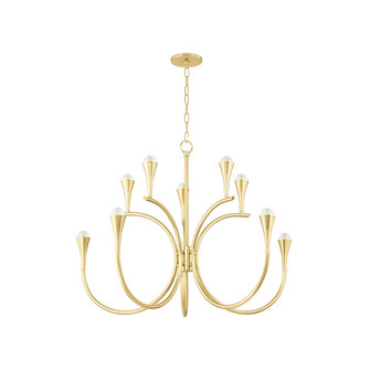 Aviana Ten Light Chandelier in Aged Brass (428|H929810AGB)
