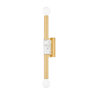 Goldie Two Light Wall Sconce in Aged Brass (428|H911102AGB)