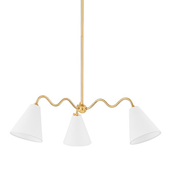 Onda Three Light Chandelier in Aged Brass (428|H699803AGB)