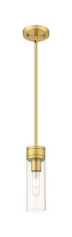 Downtown Urban One Light Mini Pendant in Brushed Brass (405|6171SBBG6178CL) Downtown Urban One Light Mini Pendant in Brushed Brass (405|6171SBBG6178CL)