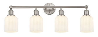 Edison Four Light Bath Vanity in Brushed Satin Nickel (405|6164WSNG5595GWH)