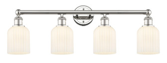 Edison Four Light Bath Vanity in Polished Nickel (405|6164WPNG5595GWH)