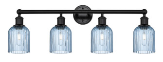 Edison Four Light Bath Vanity in Matte Black (405|6164WBKG5595BL)