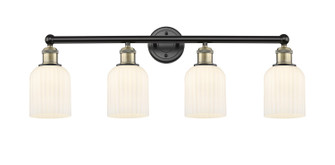 Edison Four Light Bath Vanity in Black Antique Brass (405|6164WBABG5595GWH)