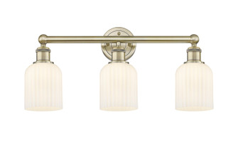 Edison Three Light Bath Vanity in Antique Brass (405|6163WABG5595GWH)