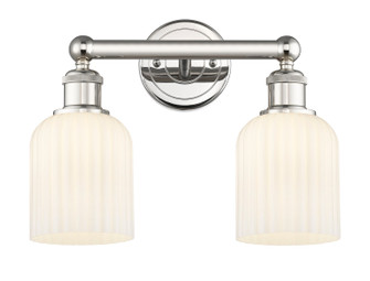 Edison Two Light Bath Vanity in Polished Nickel (405|6162WPNG5595GWH)