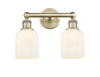 Edison Two Light Bath Vanity in Antique Brass (405|6162WABG5595GWH)