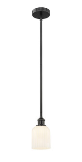 Edison One Light Mini Pendant in Matte Black (405|6161SBKG5595GWH)