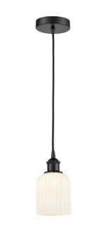 Edison One Light Mini Pendant in Matte Black (405|6161PBKG5595GWH)