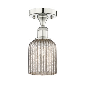 Edison One Light Semi-Flush Mount in Polished Nickel (405|6161FPNG5595ME)