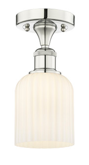 Edison One Light Semi-Flush Mount in Polished Nickel (405|6161FPNG5595GWH)