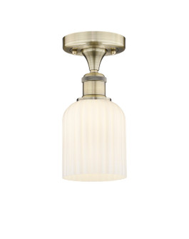 Edison One Light Semi-Flush Mount in Antique Brass (405|6161FABG5595GWH)
