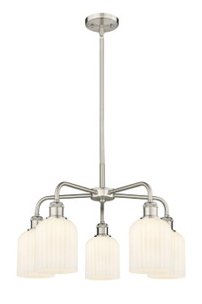 Ballston Five Light Chandelier in Satin Nickel (405|5165CRSNG5595GWH)