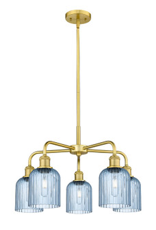 Ballston Five Light Chandelier in Satin Gold (405|5165CRSGG5595BL)