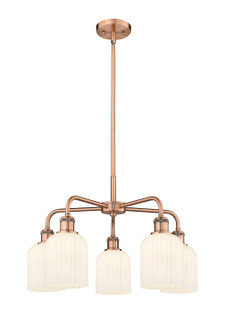 Downtown Urban Five Light Chandelier in Antique Copper (405|5165CRACG5595GWH)