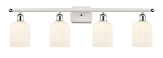 Ballston Four Light Bath Vanity in White Polished Chrome (405|5164WWPCG5595GWH)