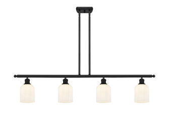 Ballston Four Light Island Pendant in Matte Black (405|5164IBKG5595GWH)