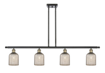 Ballston Four Light Island Pendant in Black Antique Brass (405|5164IBABG5595ME)