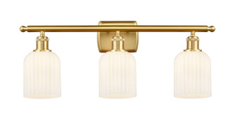 Ballston Three Light Bath Vanity in Satin Gold (405|5163WSGG5595GWH)