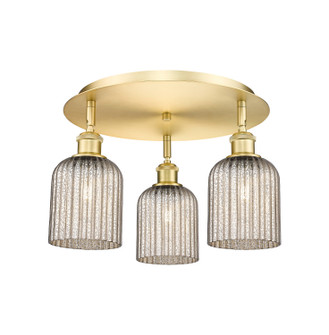Downtown Urban Three Light Flush Mount in Satin Gold (405|5163CSGG5595ME)
