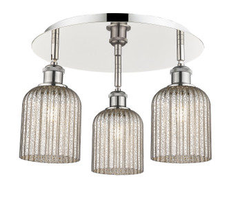 Downtown Urban Three Light Flush Mount in Polished Nickel (405|5163CPNG5595ME)