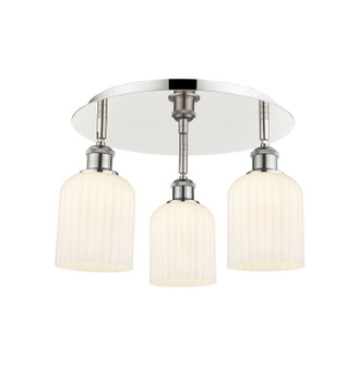Ballston Three Light Semi-Flush Mount in Polished Nickel (405|5163CPNG5595GWH)