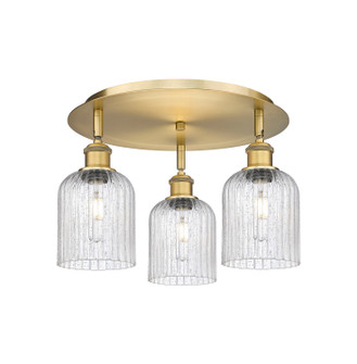 Downtown Urban Three Light Flush Mount in Brushed Brass (405|5163CBBG5595SDY)