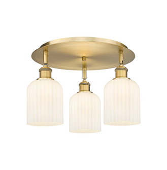 Ballston Three Light Semi-Flush Mount in Brushed Brass (405|5163CBBG5595GWH)