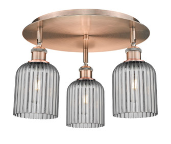 Ballston Three Light Semi-Flush Mount in Antique Copper (405|5163CACG5595SM)