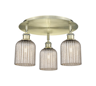 Ballston Three Light Semi-Flush Mount in Antique Brass (405|5163CABG5595ME)