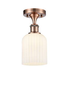 Ballston One Light Semi-Flush Mount in Antique Copper (405|5161CACG5595GWH)
