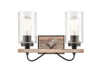 Downtown Urban Two Light Bath Vanity in Matte Black (405|4422WBKSDY)