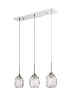 Downtown Urban Three Light Island Pendant in Polished Nickel (405|3233IPNG3235CL)