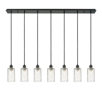 Downtown Urban Seven Light Linear Pendant in Matte Black (405|127B7PBKG4347DE)