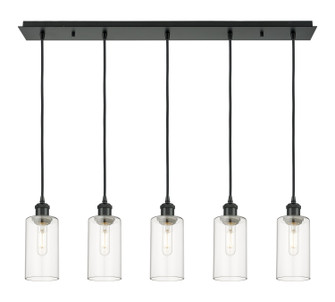 Downtown Urban Five Light Linear Pendant in Matte Black (405|125B5PBKG4347CL) Downtown Urban Five Light Linear Pendant in Matte Black (405|125B5PBKG4347CL)