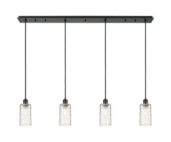 Downtown Urban Four Light Linear Pendant in Matte Black (405|124B4PBKG4347DE)