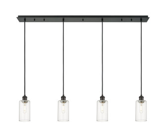 Downtown Urban Four Light Linear Pendant in Matte Black (405|124B4PBKG4347CL)