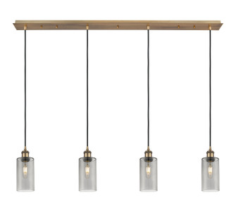 Downtown Urban Four Light Linear Pendant in Brushed Brass (405|124B4PBBG4347SM)