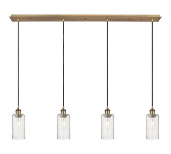 Downtown Urban Four Light Linear Pendant in Brushed Brass (405|124B4PBBG4347SDY)